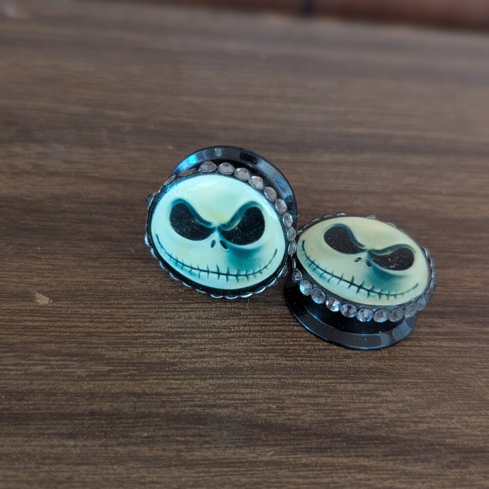 22mm Jack Skellington Bejeweled Plugs